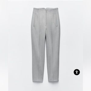 Size L Zara High Waisted Pants Trousers Gray
